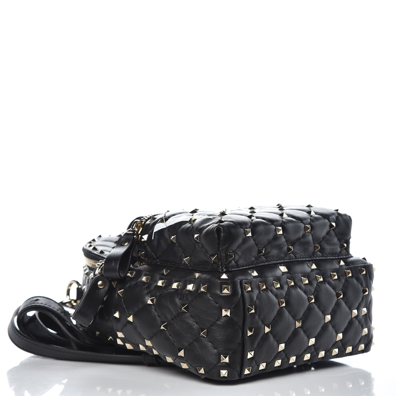 Valentino Garavani Lambskin VLTN Print Quilted Mini Rockstud Spike Backpack Black 4 of 10