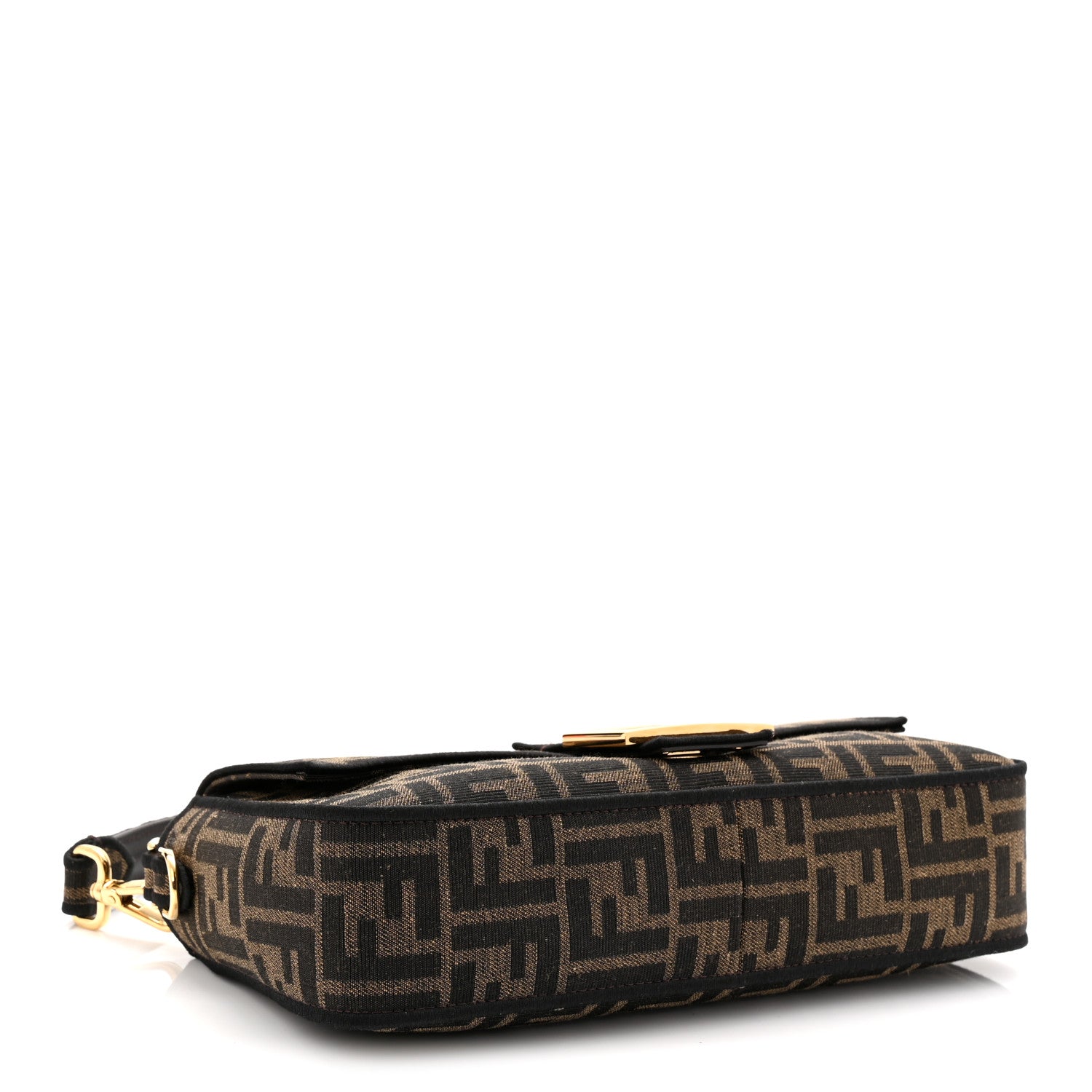 Fendi Fabric Jacquard FF 1974 Medium Baguette Tobacco Moro Black 4 of 10