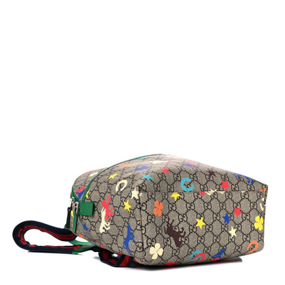 Gucci GG Supreme Monogram Ranch Childrens Backpack Beige Ebony Multicolor New Shamarock 4 of 11
