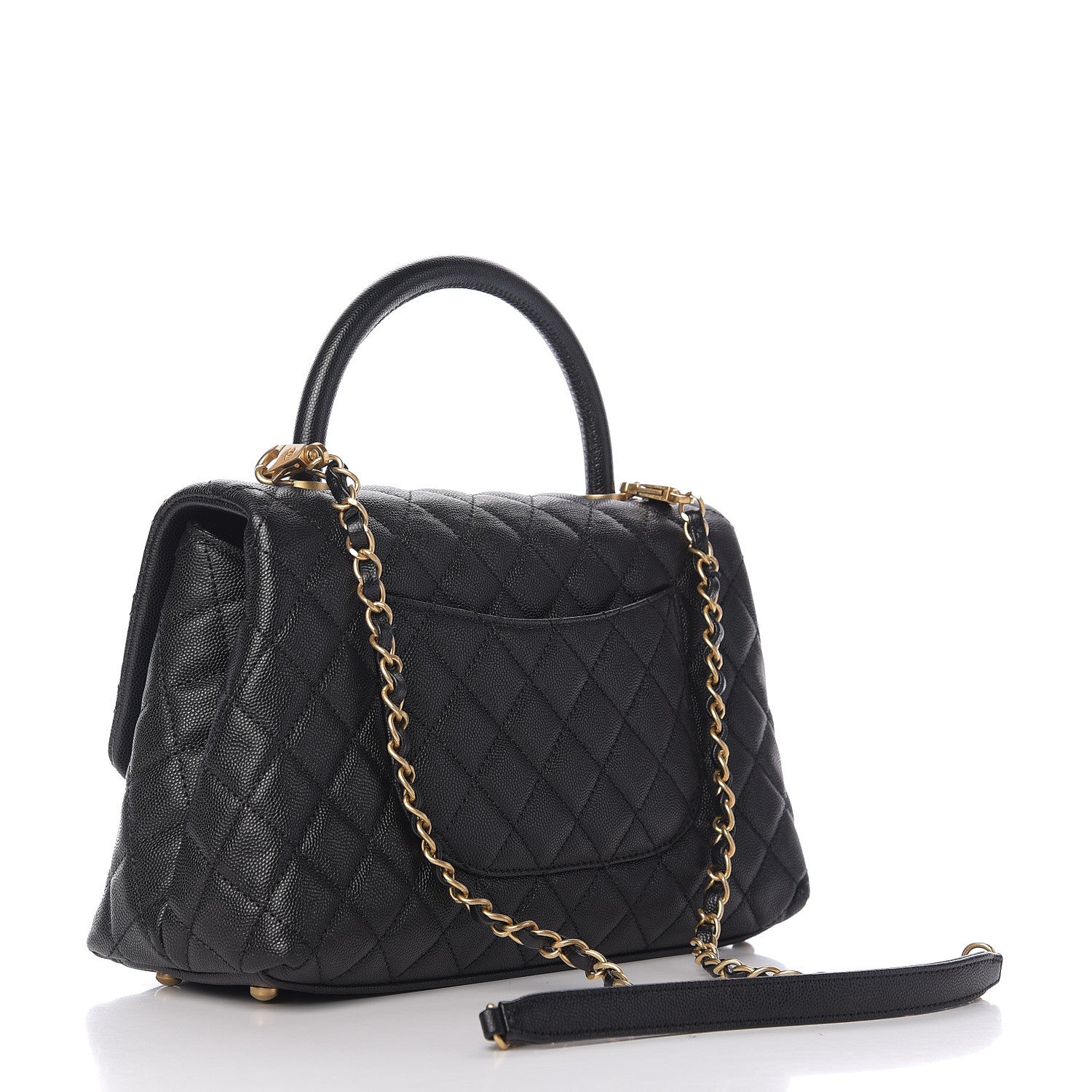 Chanel Caviar Quilted Small Coco Handle Flap Black 2 of 9