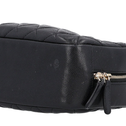 Chanel Caviar Quilted Medium Curvy Pouch Cosmetic Case Black 10 of 10