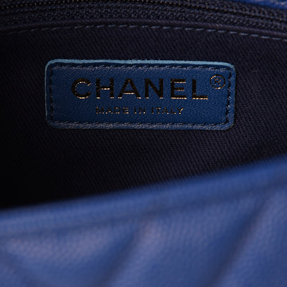 Chanel Caviar Chevron Quilted Mini Coco Handle Flap Blue 6 of 11