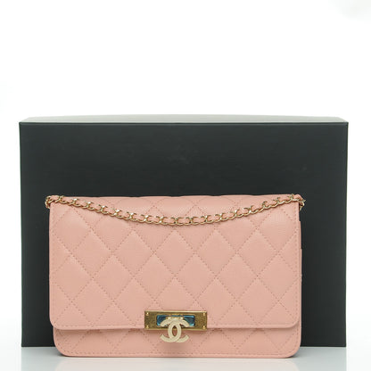 Chanel Caviar Quilted Golden Class Wallet On Chain WOC Pink 9 of 9