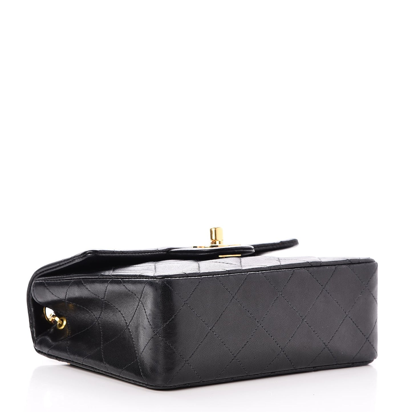 Lambskin Quilted Mini Square Flap Black