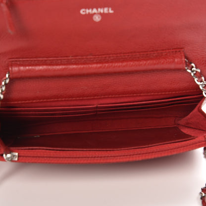 Chanel Caviar Quilted Wallet On Chain WOC Red 5 of 13