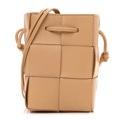 Bottega Veneta Nappa Maxi Intrecciato Mini Cassette Bucket Bag Almond 1 of 8