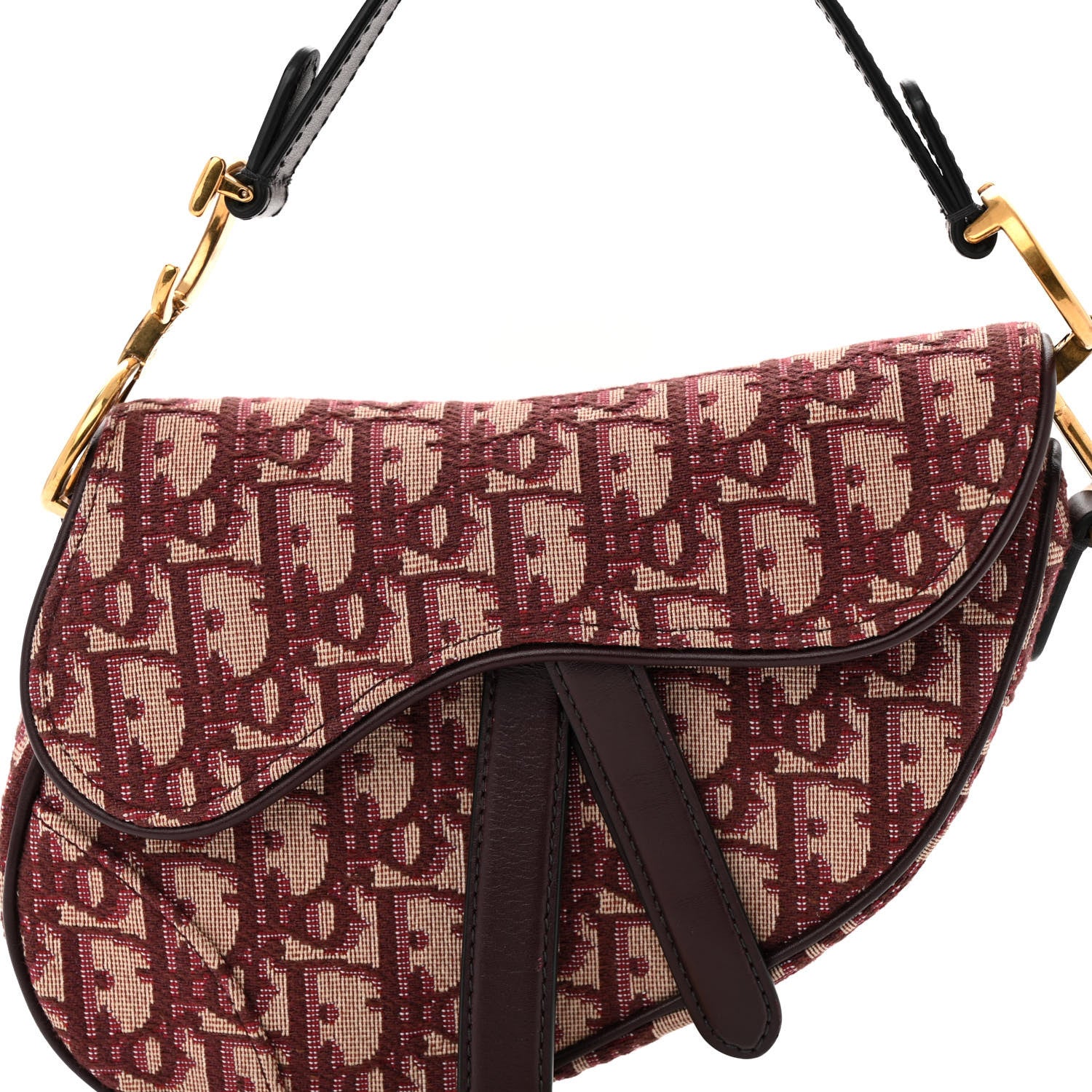 Christian Dior Oblique Mini Saddle Bag Burgundy 8 of 10