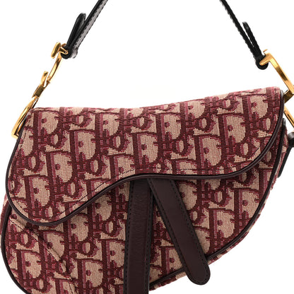 Christian Dior Oblique Mini Saddle Bag Burgundy 8 of 10