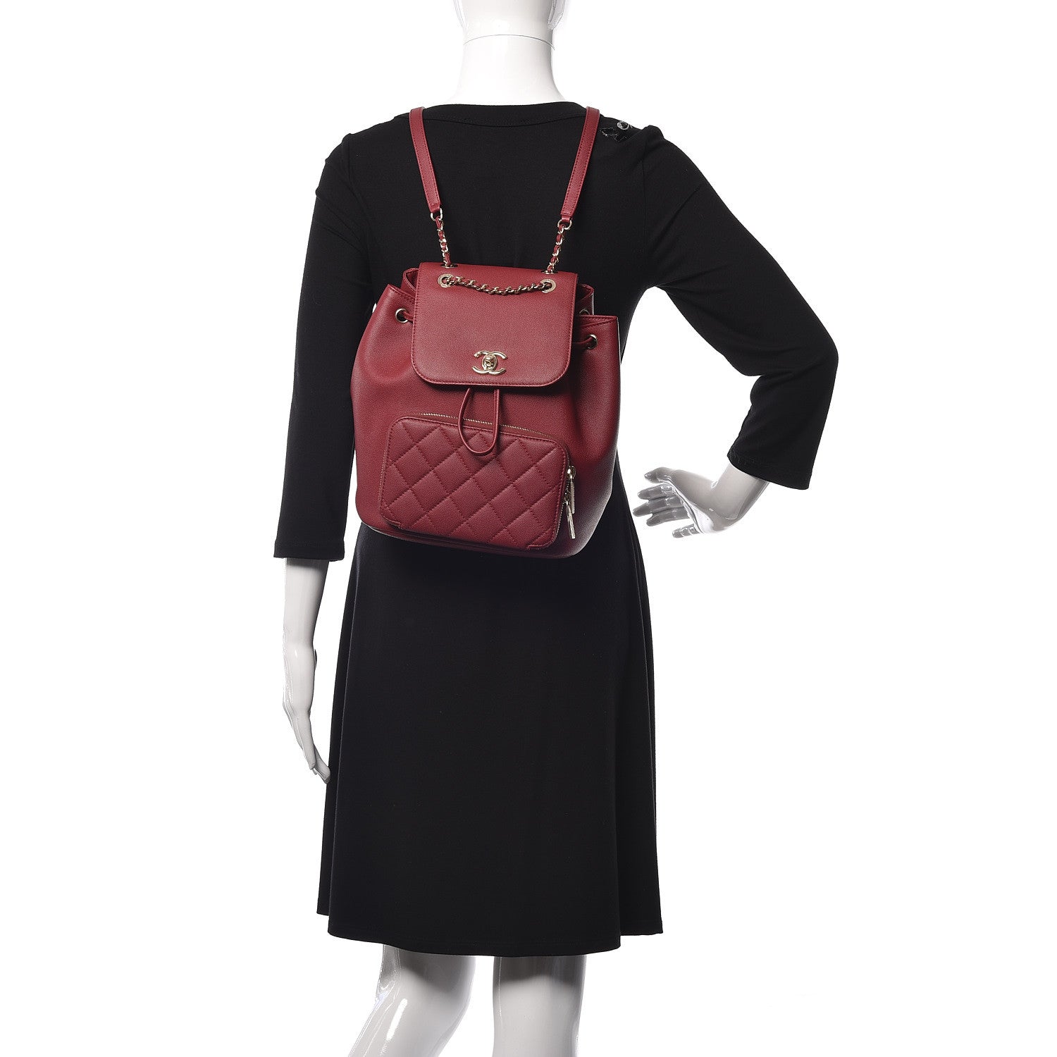 Chanel Caviar Quilted Business Affinity Backpack Burgundy 2 of 10