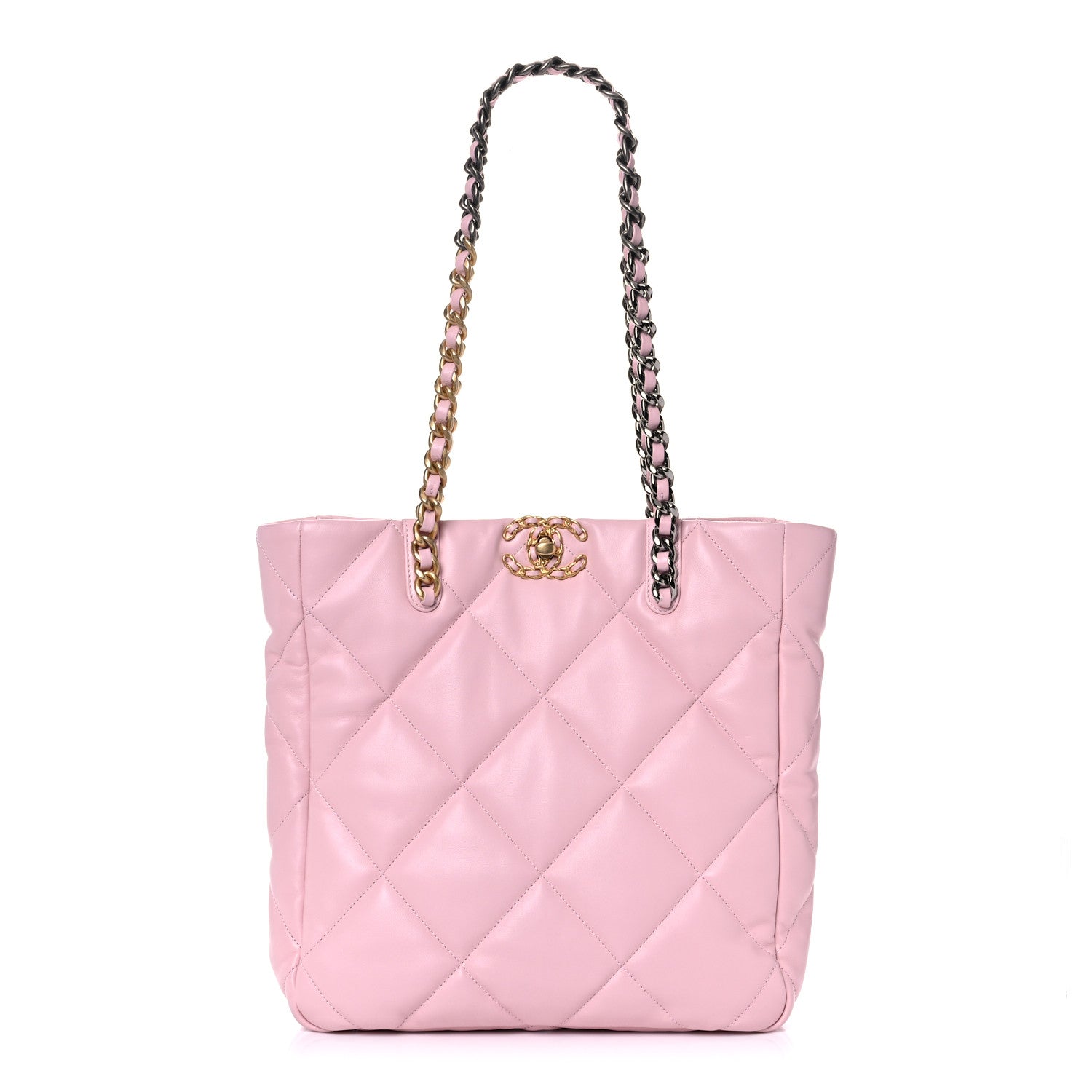 Chanel Lambskin Quilted Chanel 19 Shopping Bag Pink 1 of 12