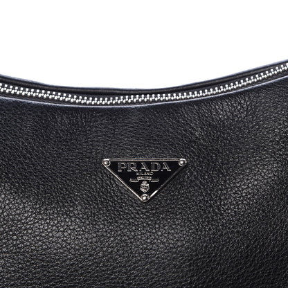 Prada Vitello Daino Box Shoulder Bag Black 7 of 16