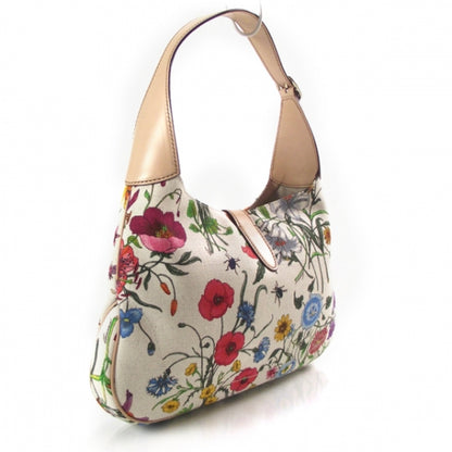 Gucci Canvas Floral Flora Small Jackie O Hobo White 3 of 10