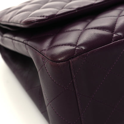 Chanel Lambskin Quilted Maxi Double Flap Plum 9 of 13