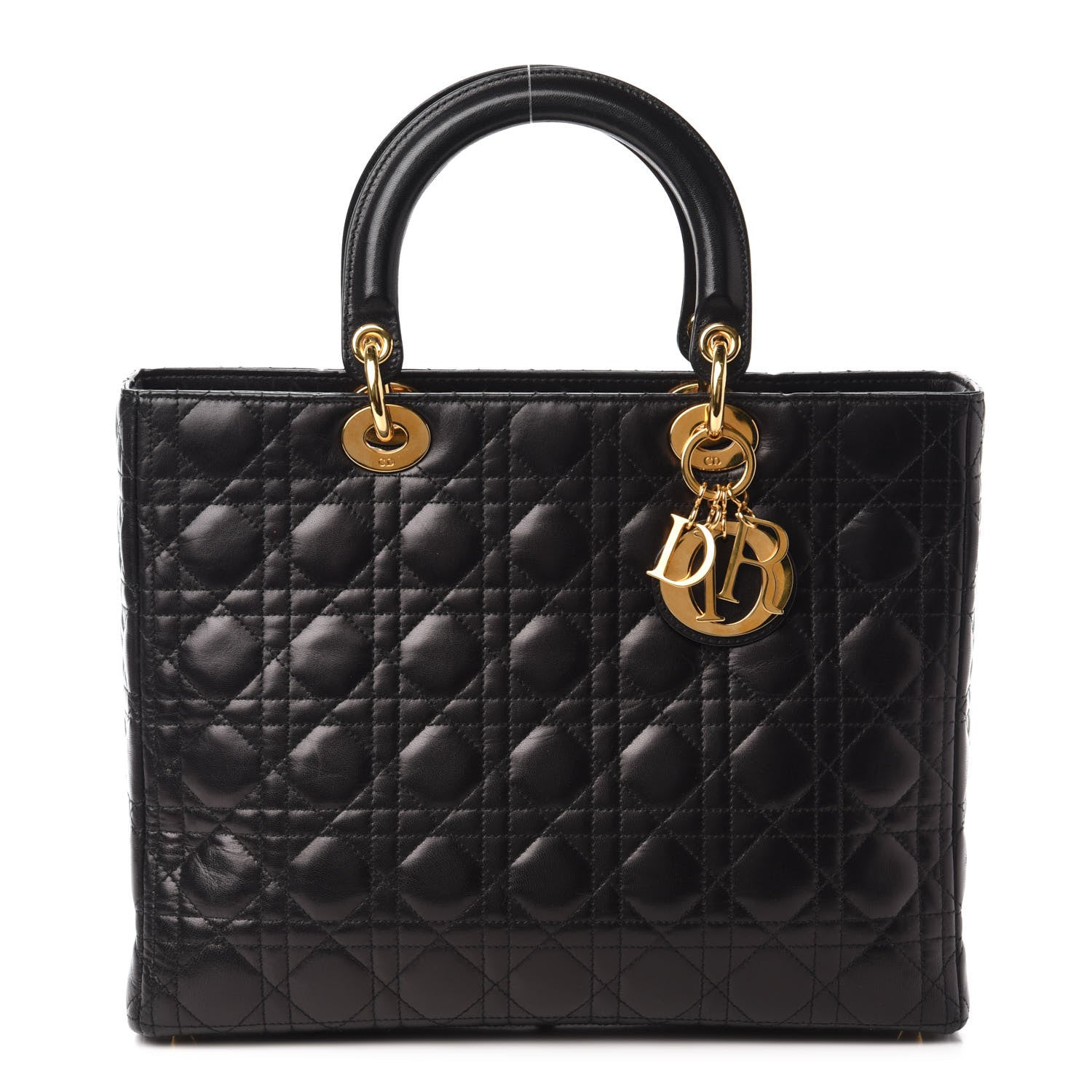 Christian Dior Lambskin Cannage Large Lady Dior Black 1 of 11