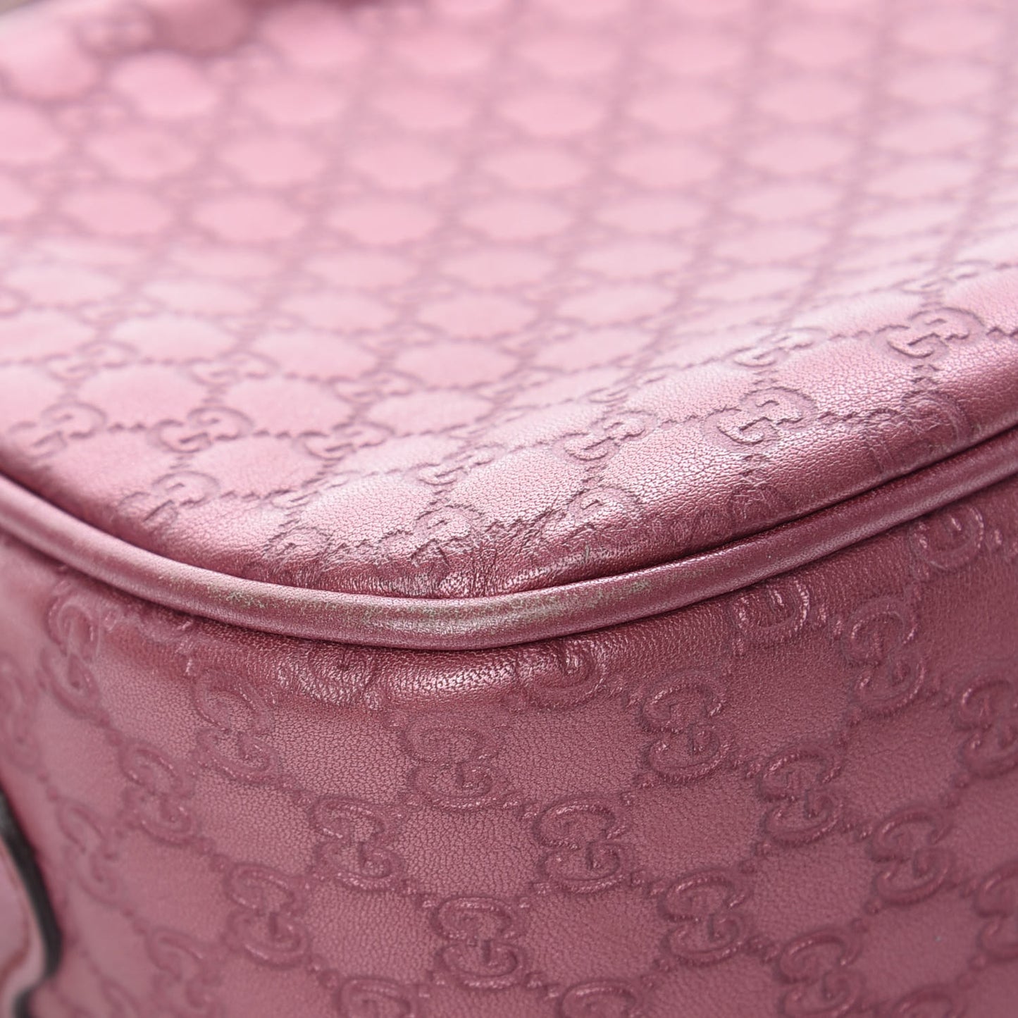 Metallic Soft Microguccissima Sunshine Disco Crossbody Bag Vintage Rose