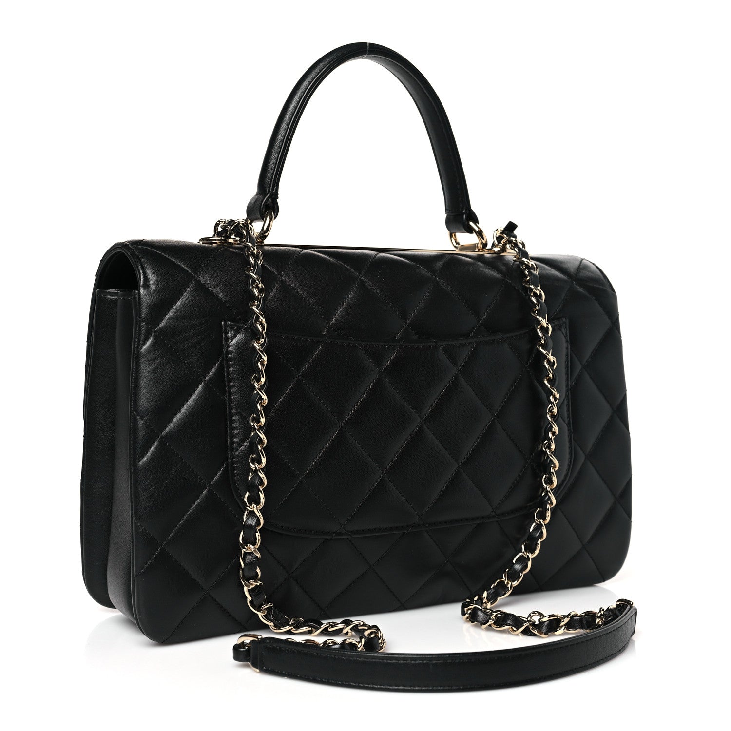 Chanel Lambskin Quilted Medium Trendy CC Flap Dual Handle Bag Black 2 of 8