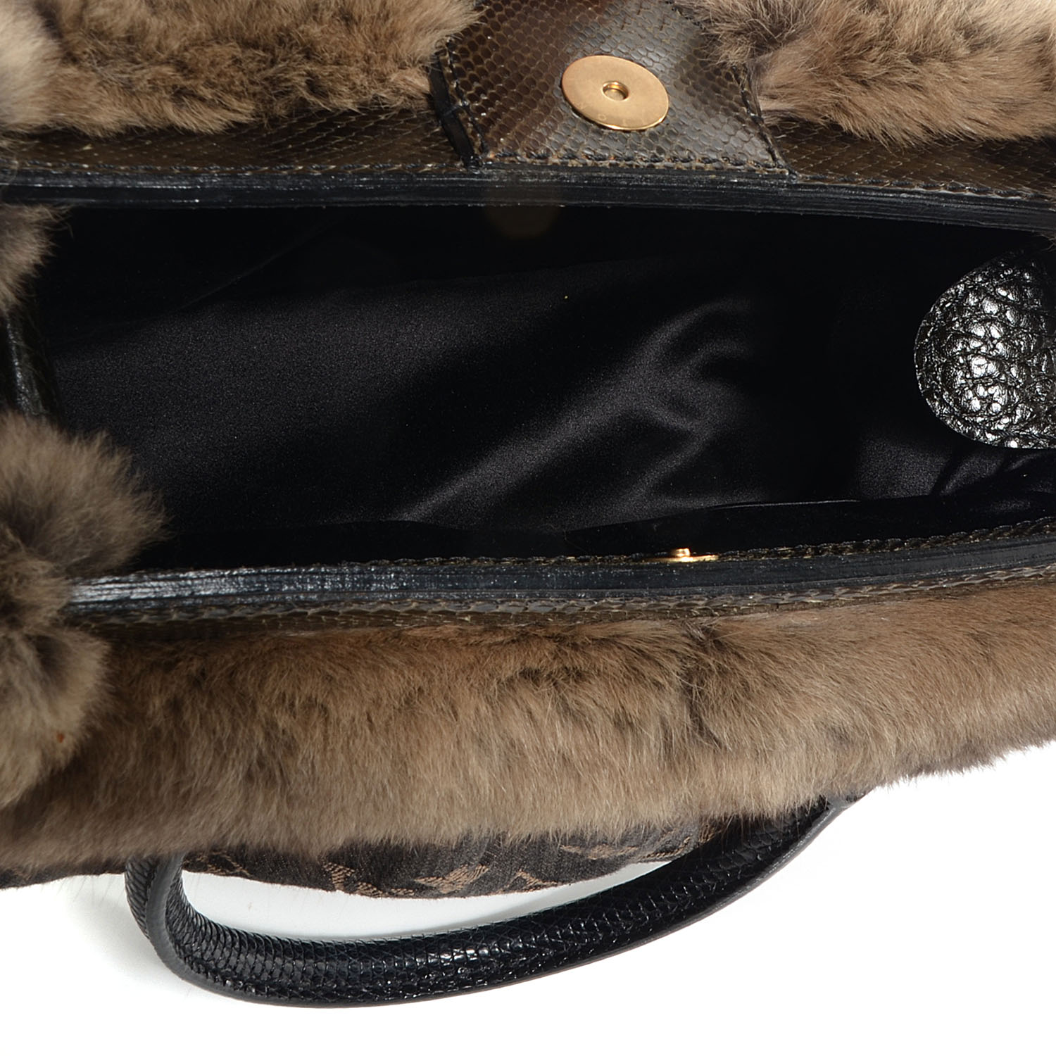 Louis Vuitton Monogram Denim Chinchilla Lizard Trapeze PM 5 of 8