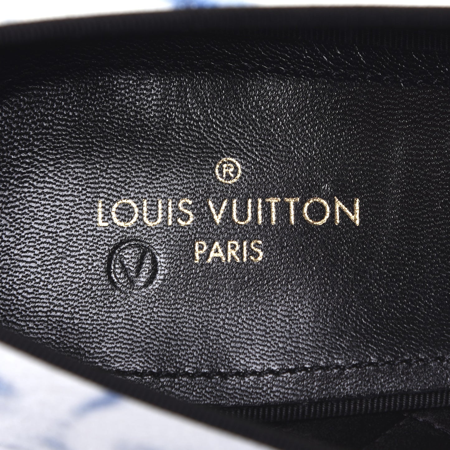 Monogram Denim Tie Dye Mens Auteuil Slippers 8 Navy Blue