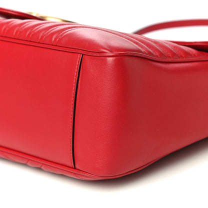 Gucci Calfskin Matelasse Large GG Marmont Shoulder Bag Hibiscus Red 10 of 19