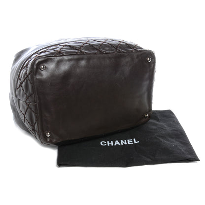 Chanel Calfskin Drawstring CC Bucket Bag Dark Brown 4 of 7