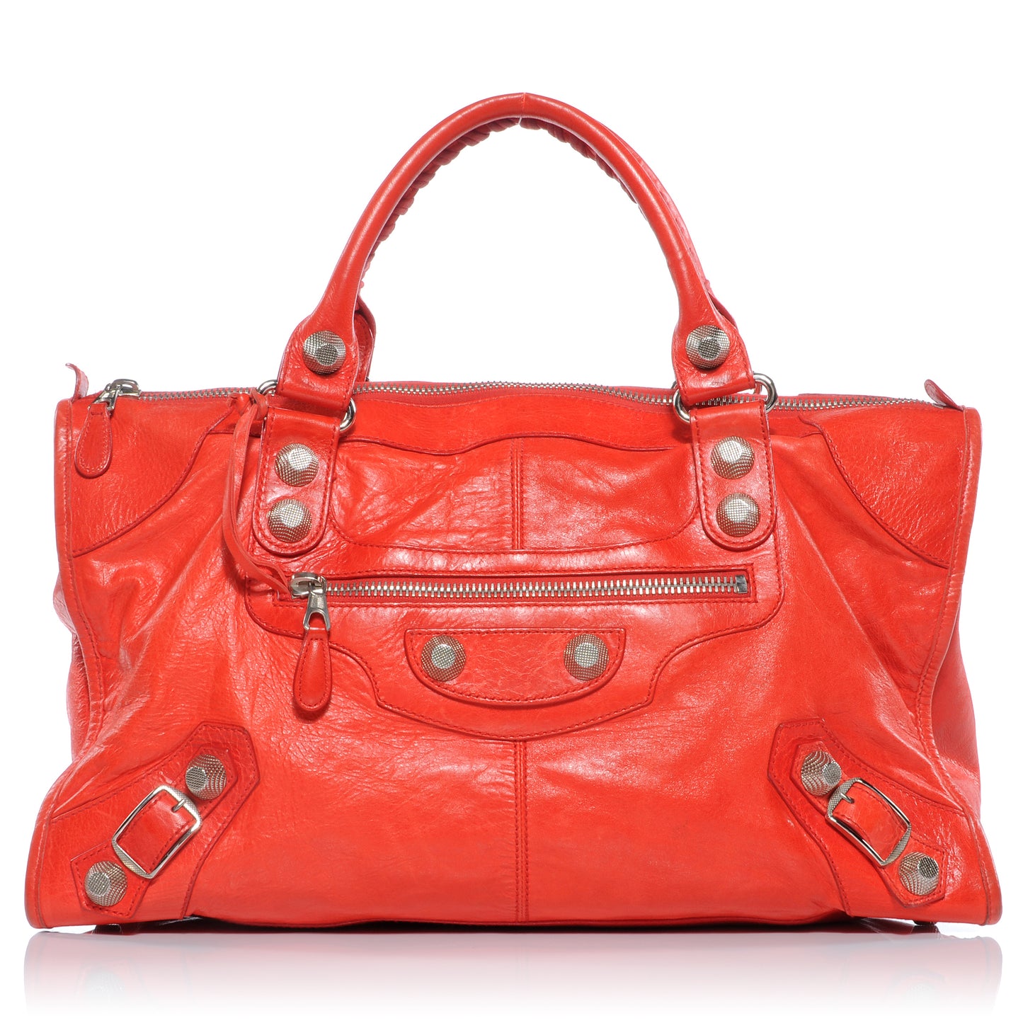 Agneau Giant 21 Silver Hardware Work Vermillion