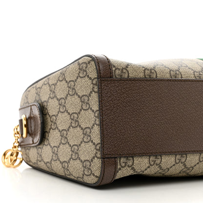Gucci GG Supreme Monogram Web Medium Ophidia Boston Brown 9 of 10