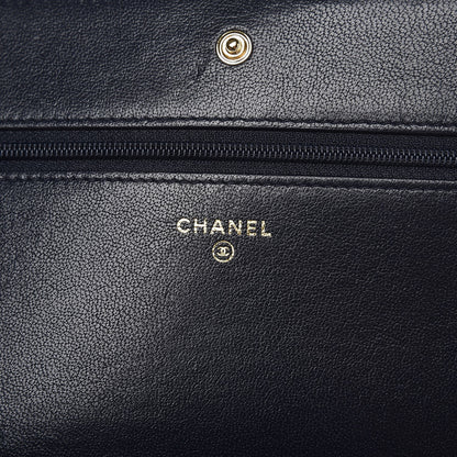 Chanel Sheepskin Quilted Mademoiselle Vintage Wallet On Chain WOC Navy 6 of 10