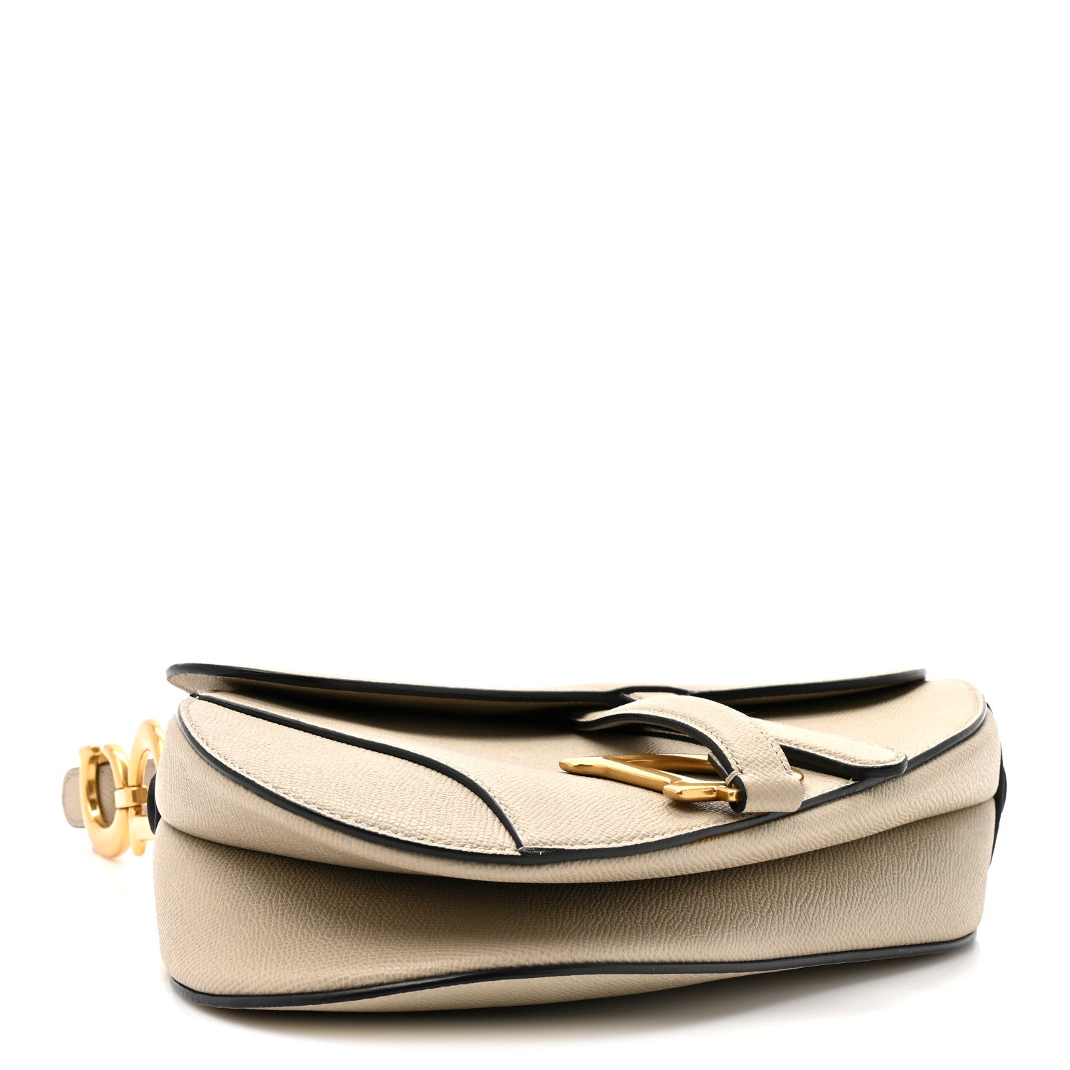 Christian Dior Grained Calfskin Saddle Bag With Strap Sable