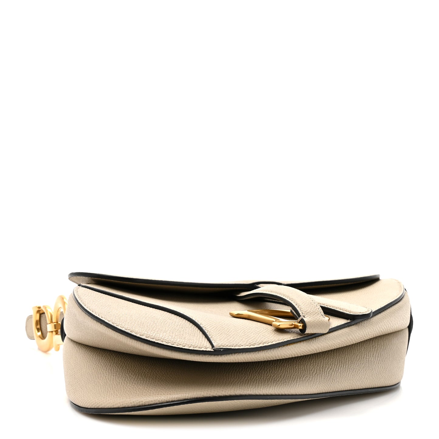 Grained Calfskin Saddle Bag With Strap Sable