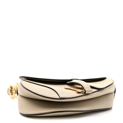 Christian Dior Grained Calfskin Saddle Bag With Strap Sable 4 of 14
