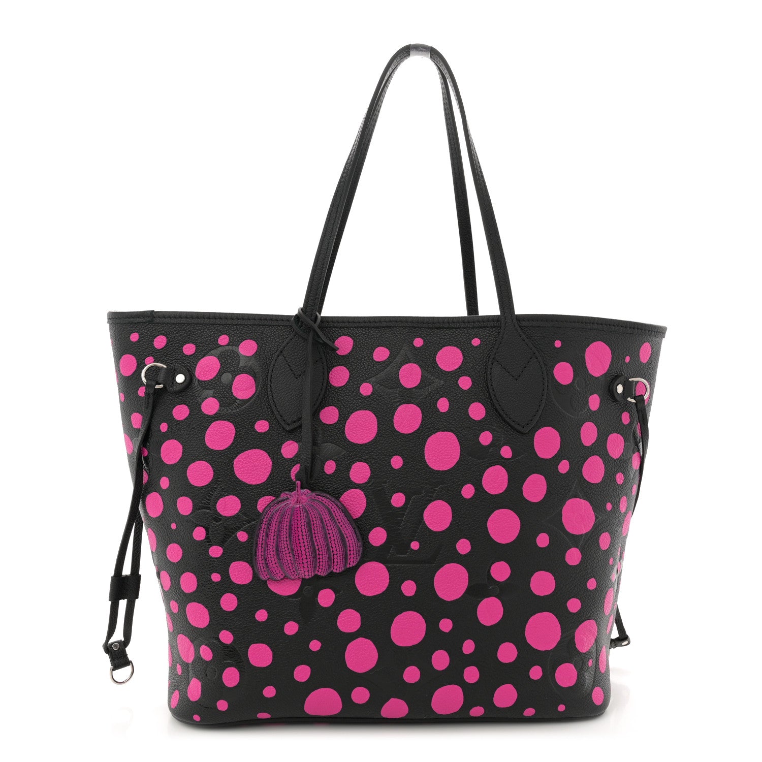Louis Vuitton LV X YK Empreinte Infinity Dots Neverfull MM Black Fuchsia 1 of 12