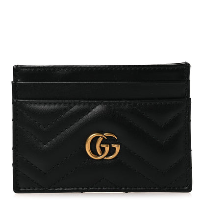 Gucci Calfskin Matelasse GG Marmont Card Holder Black 1 of 7