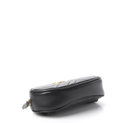Gucci Calfskin Matelasse GG Marmont Belt Bag 75 30 Black 3 of 11