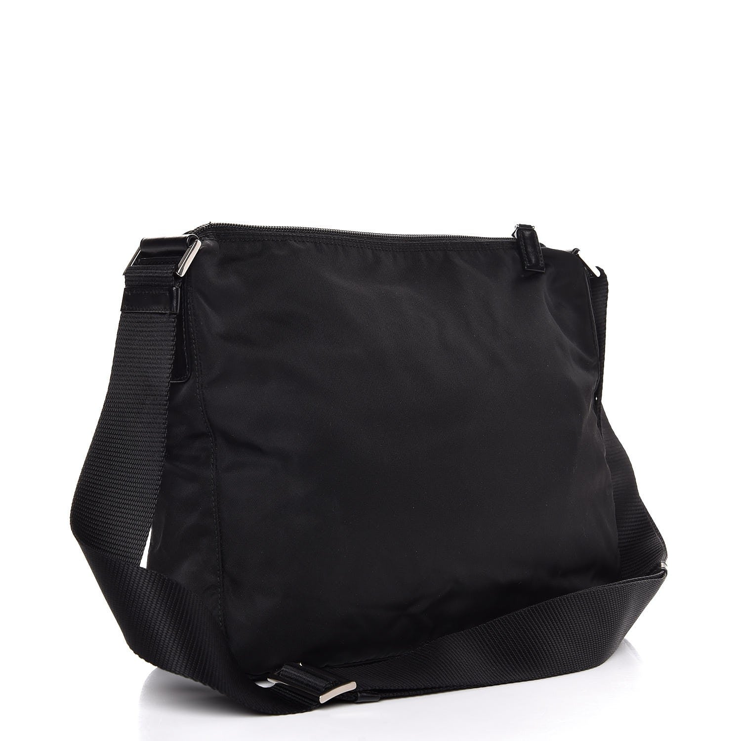 Prada Tessuto Nylon Flat Messenger Bag Black 3 of 8