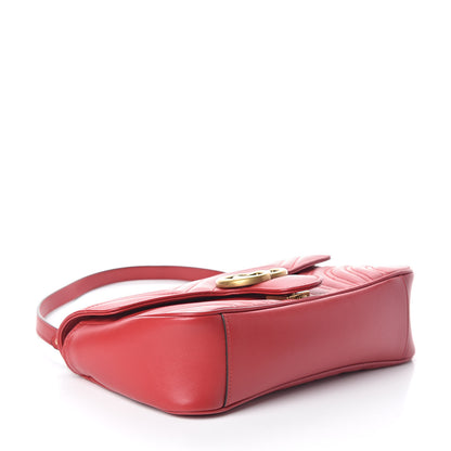 Gucci Calfskin Matelasse Small GG Marmont Shoulder Bag Hibiscus Red 4 of 8