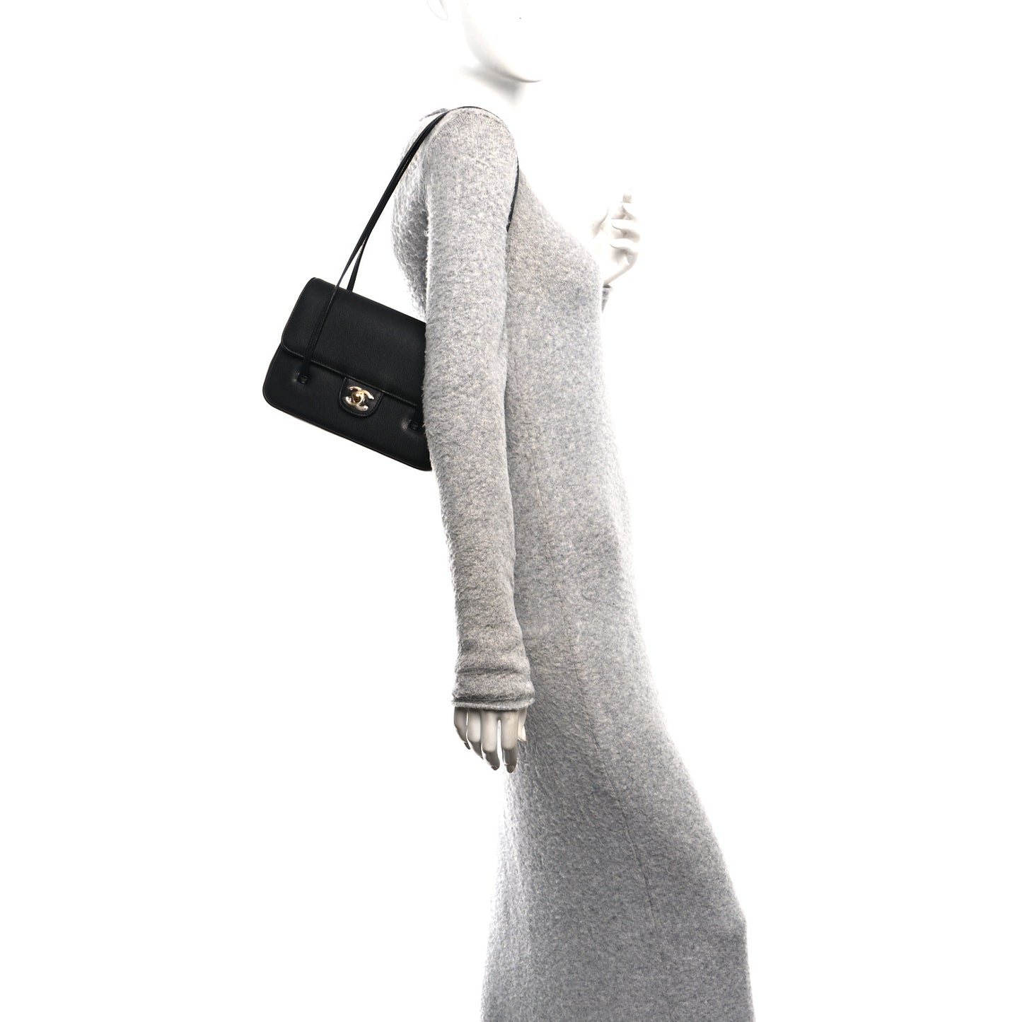 Shiny Caviar Preppy Coco Small Flap Black