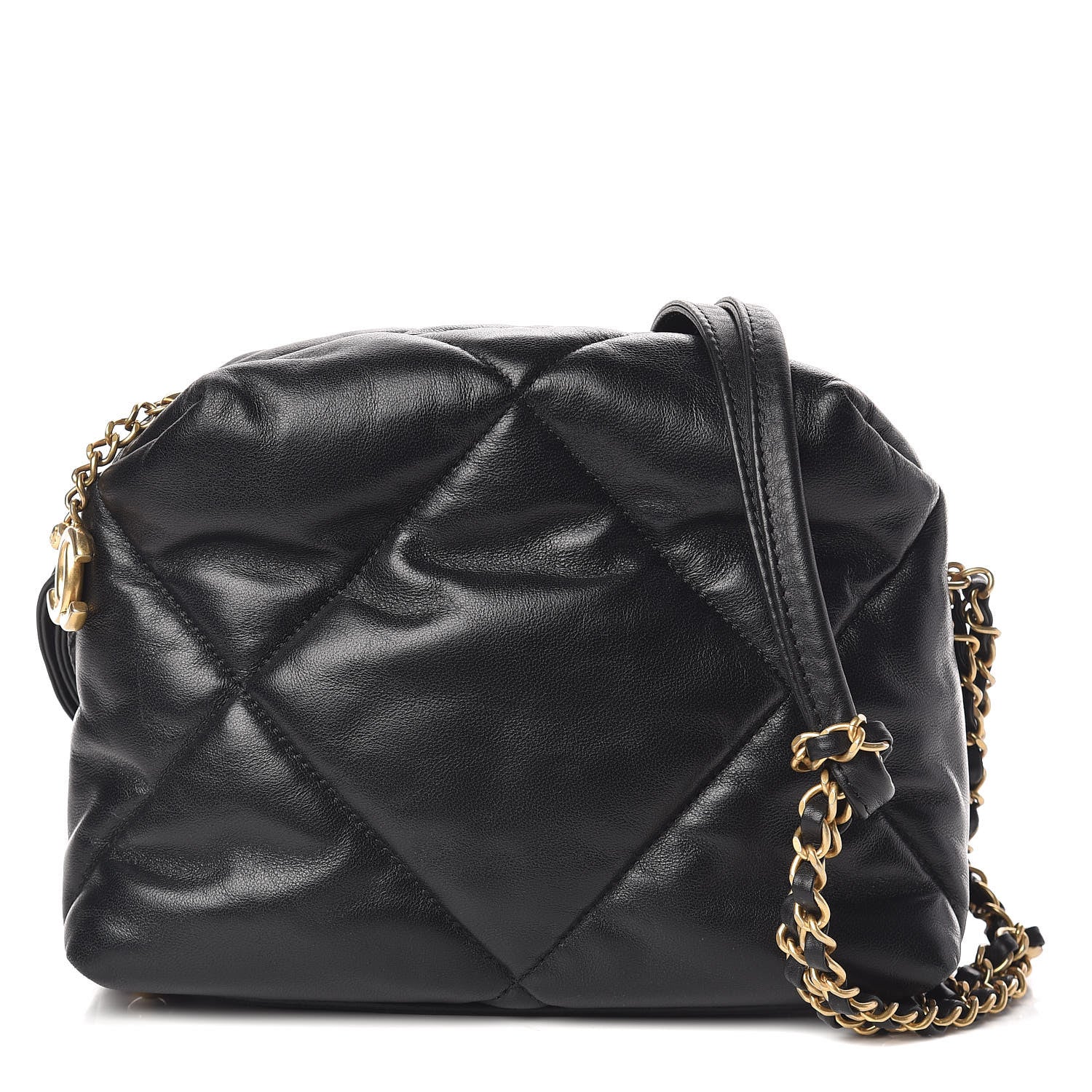 Chanel Lambskin Quilted Small Bowling Bag Black 1 of 10