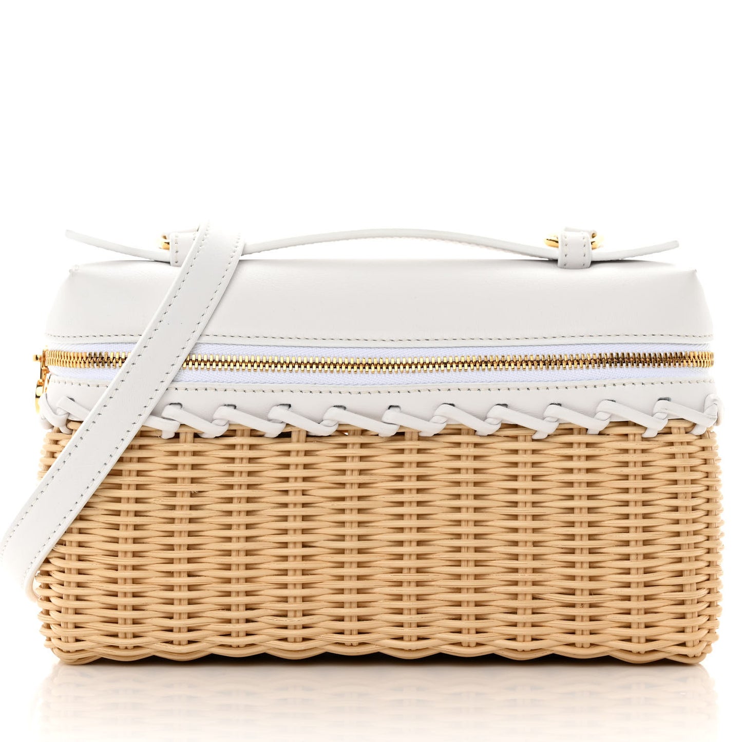 Wicker Calfskin L19 Extra Pocket Pouch White