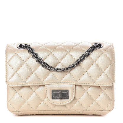 Chanel Metallic Sheepskin Quilted 2.55 Reissue Mini Flap Beige 1 of 11