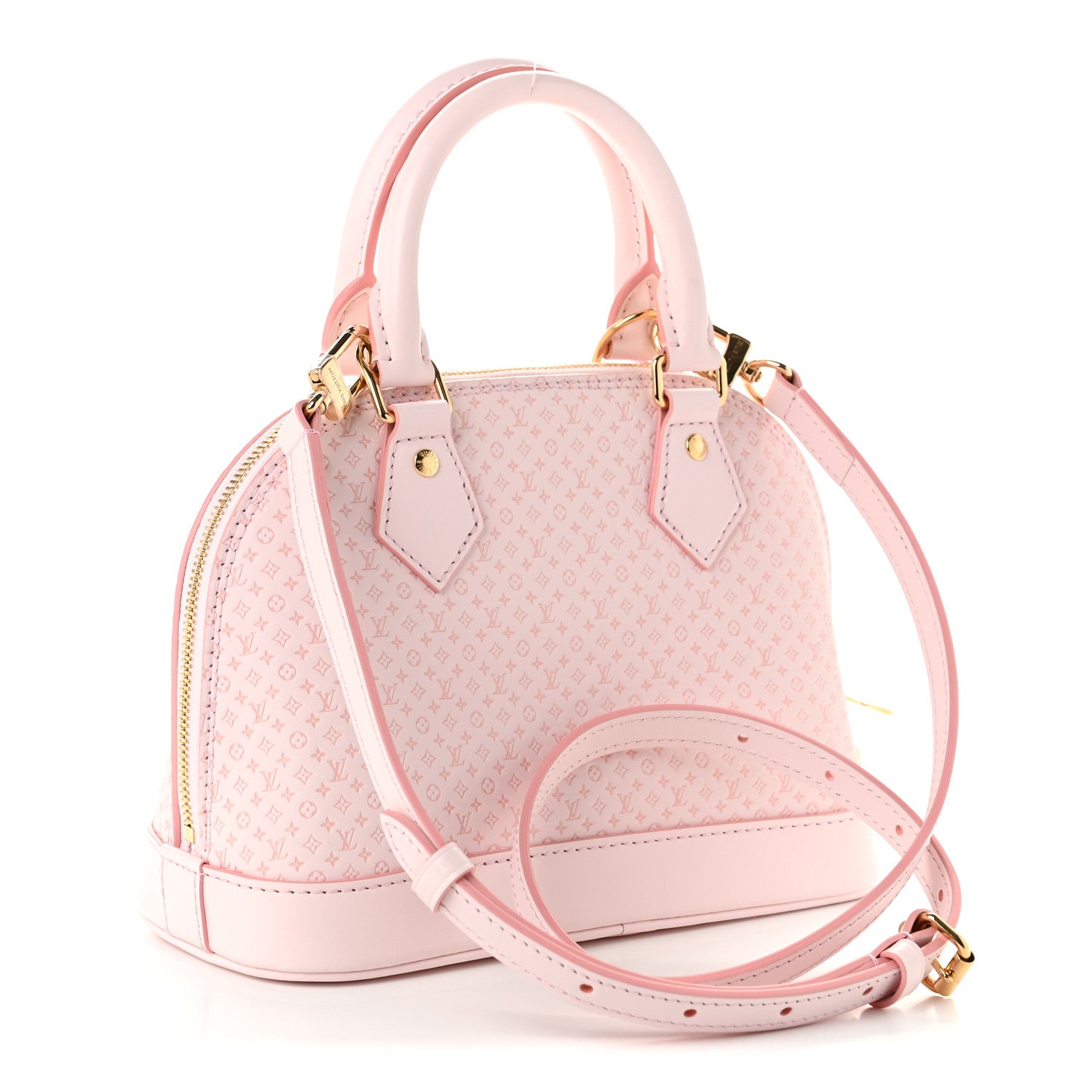 Louis Vuitton Calfskin Minigram Alma BB Light Bliss 2 of 9