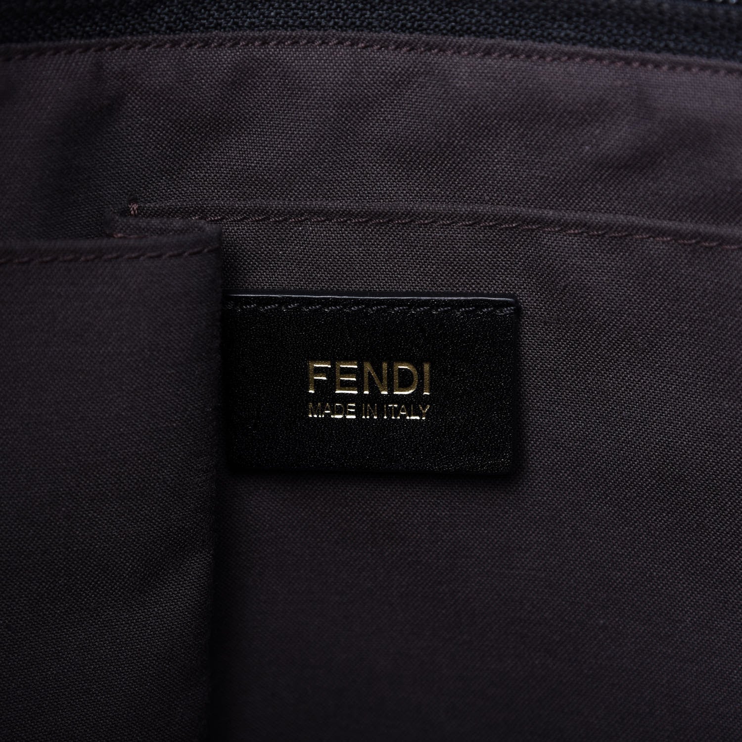 Fendi Zucchino Large Charm Shopping Tote Black 8 of 11