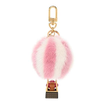 Louis Vuitton Mink Fur Vivienne Balloon Bag Charm Key Holder Pink 2 of 4