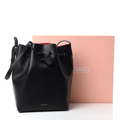 Mansur Gavriel Vegetable Tanned Calfskin Bucket Bag Black Flamma 11 of 11