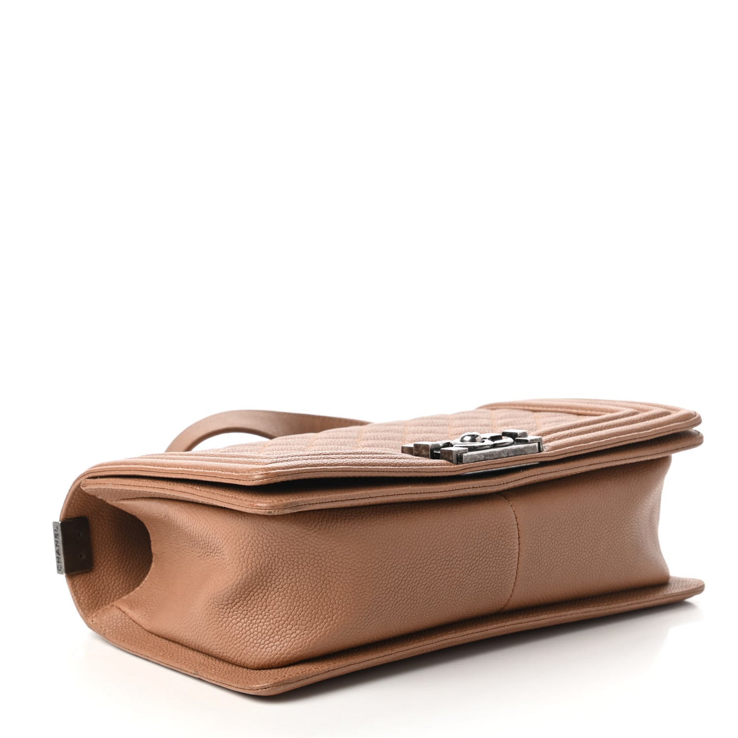 Caviar Quilted Medium Boy Flap Camel