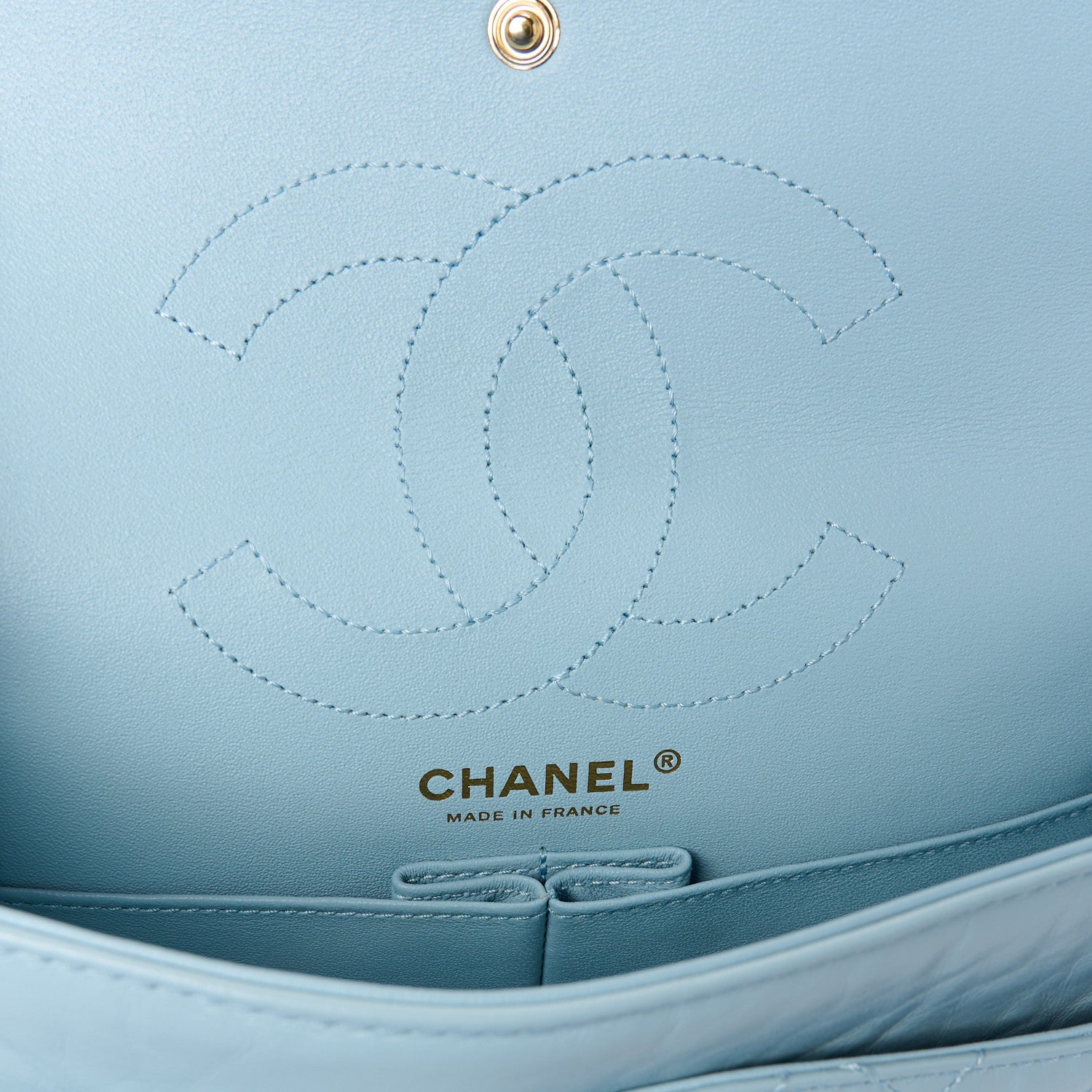 Chanel Aged Calfskin Quilted 2.55 Reissue 225 Flap Light Blue 6 of 10