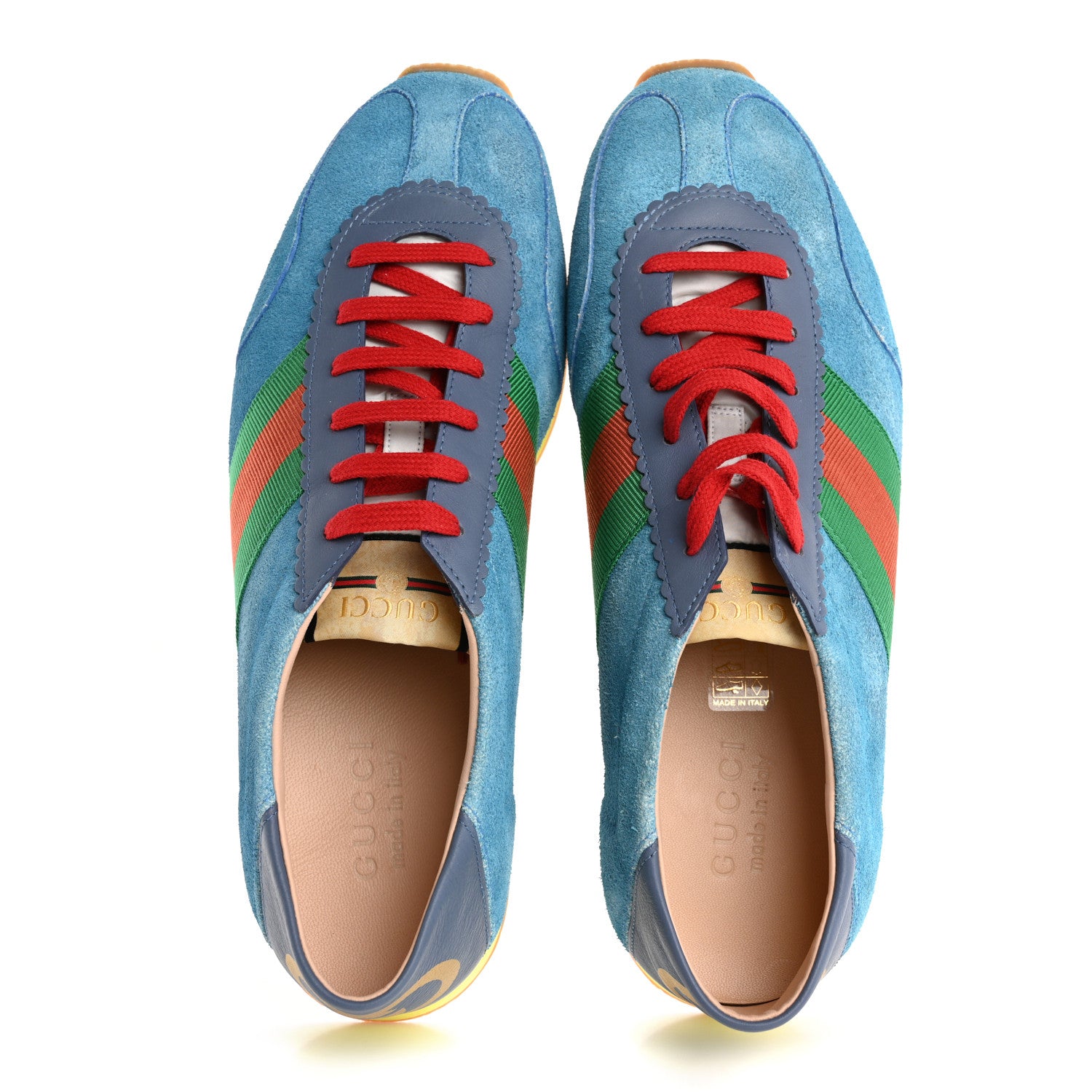 Gucci Suede Web Mens Rocket Sneakers 9 Bright Splash Thunder 2 of 10