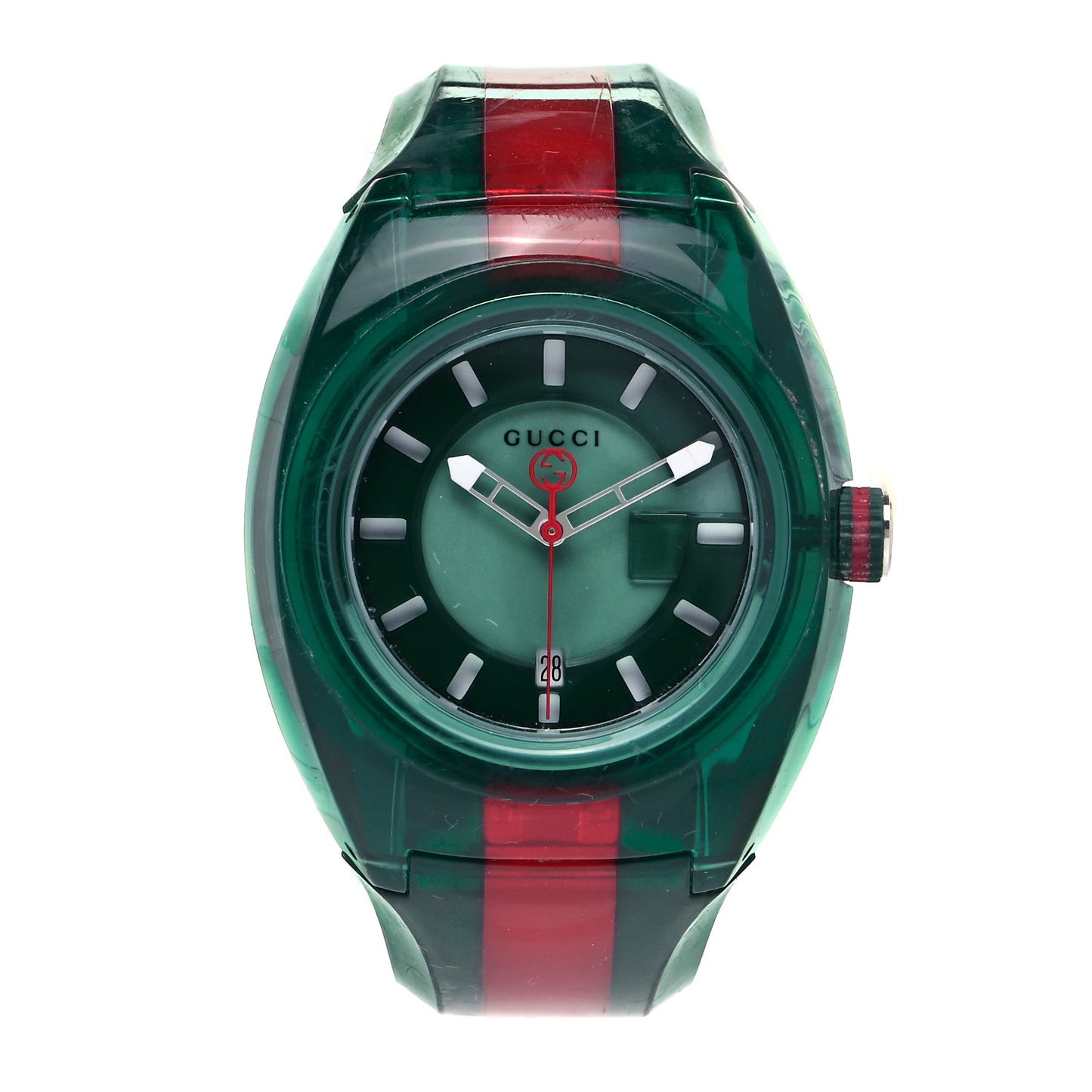 Stainless Steel Rubber 46mm Sync Web Quartz Watch Green