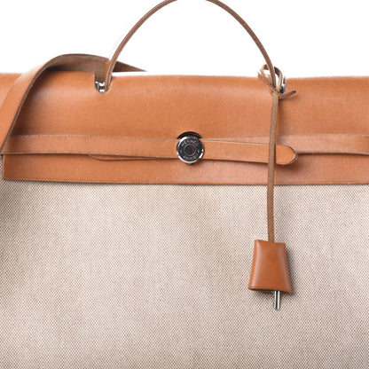 Hermes Toile Vache Calfskin Herbag 39 MM Natural 8 of 10