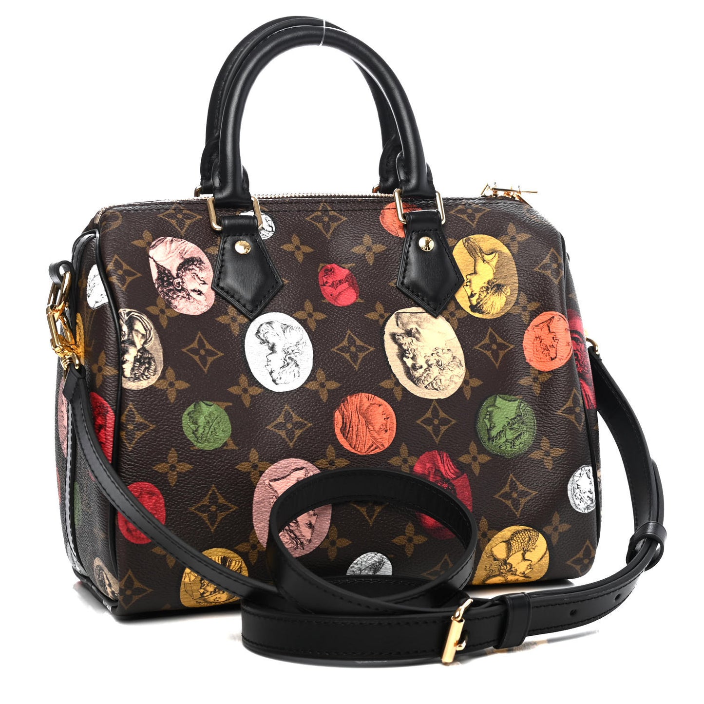 X FORNASETTI Monogram Cameo Speedy Bandouliere 25