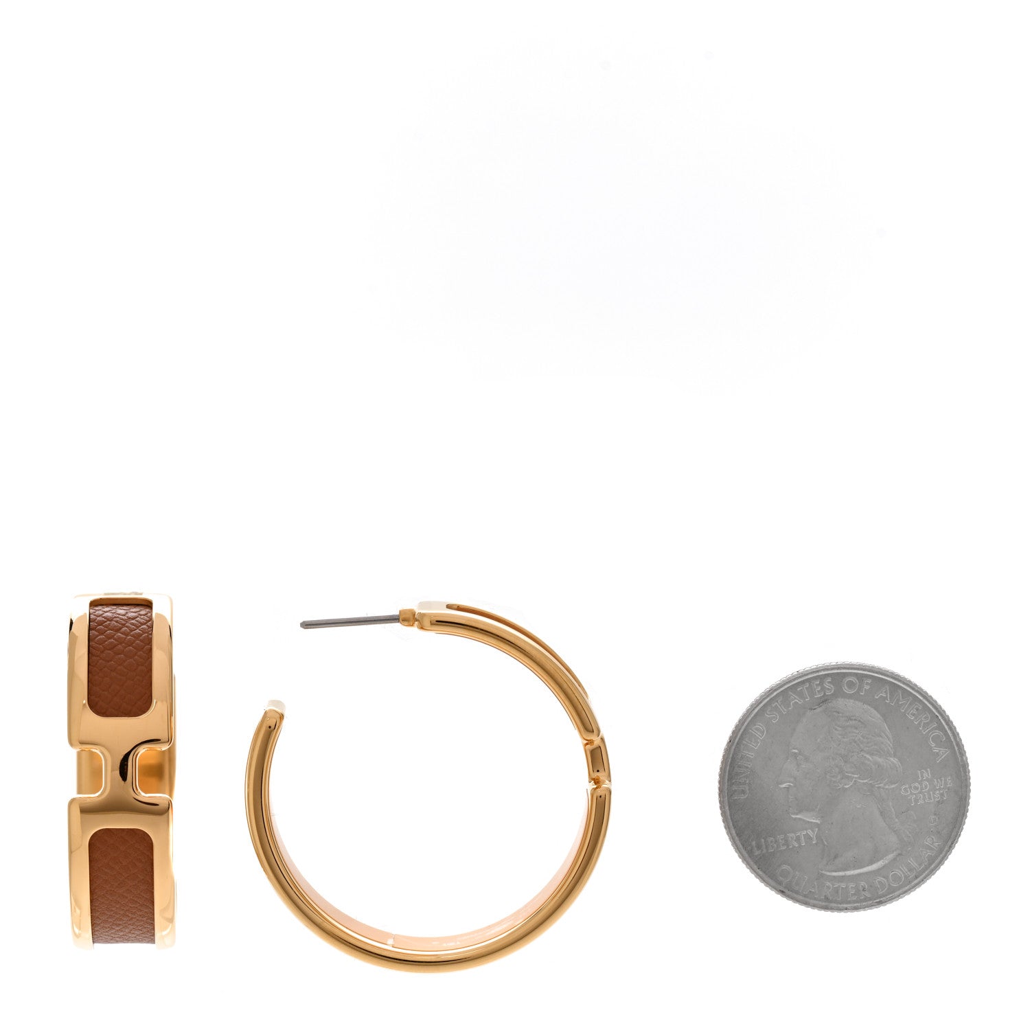 Hermes Epsom Olympe Hoop Earrings Gold 2 of 5
